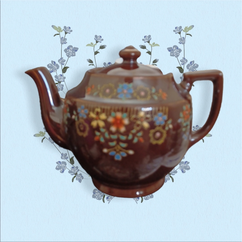 Redware Vintage Tea Pot - Picture 2 of 6